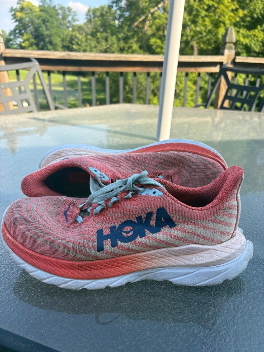 Hoka One One Mach 5 Orange Athletic Running Shoes 1127894-CPPF Women's Size 8B